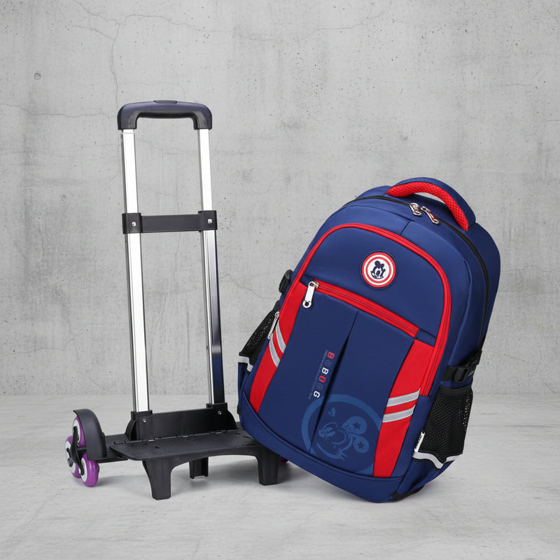 Kinder Trolley Rugzak met Wielen 2 of 6 Wiel Optie