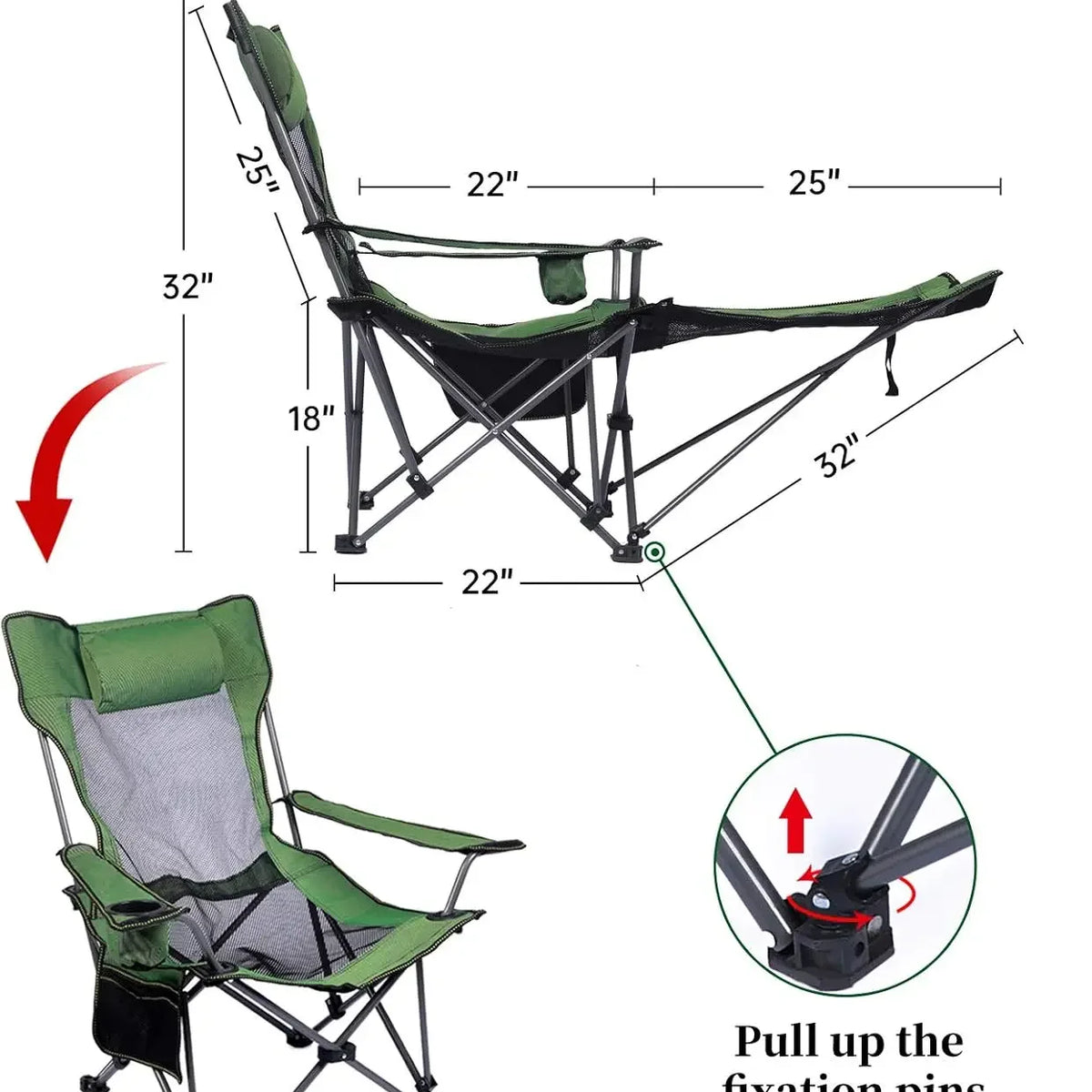 Lounge Stoel Outdoor - Opvouwbaar - Lichtgewicht