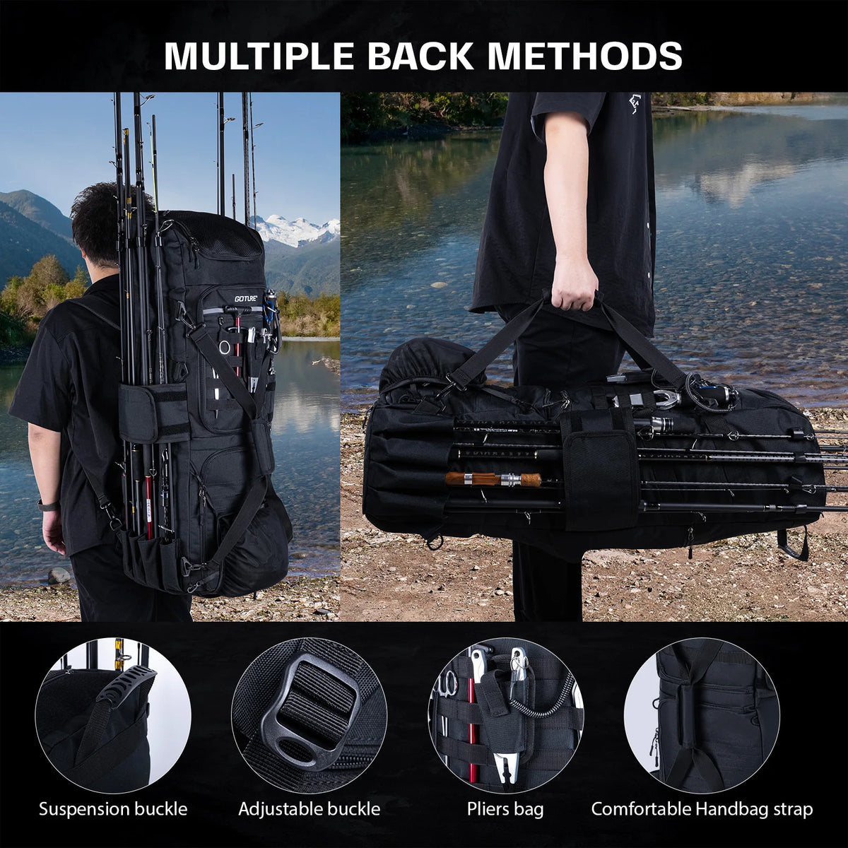 Visrugzak Outdoor Backpack met Koelvak - Hengelhouder