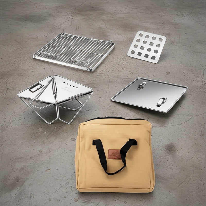 Opvouwbare BBQ Grill - Firepit - RVS