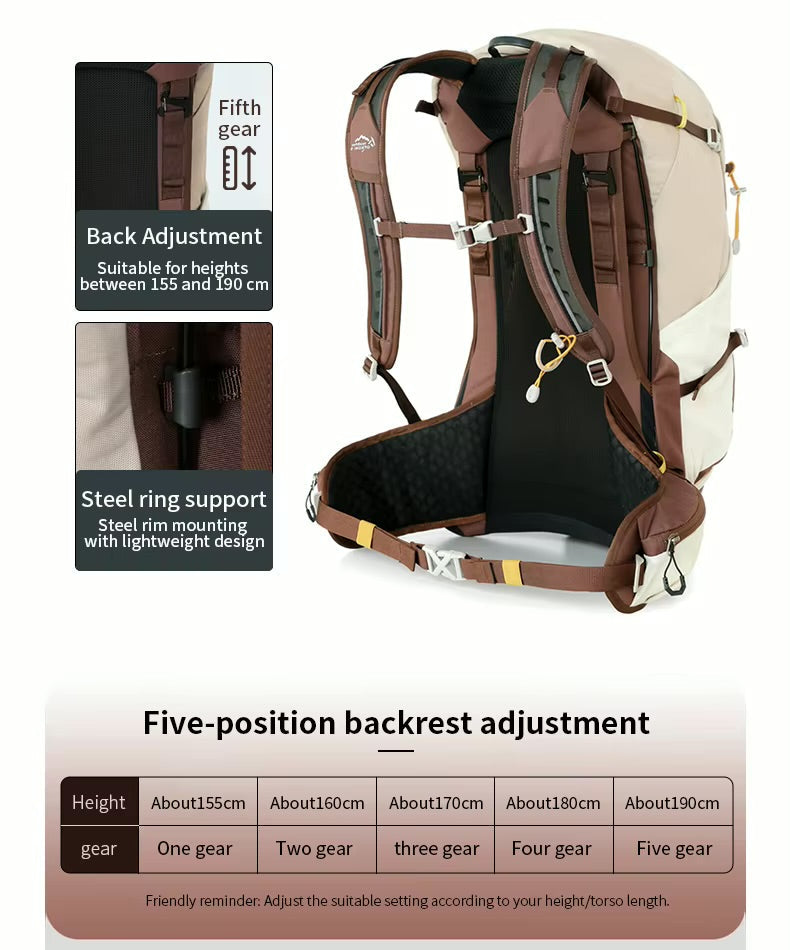 Hiking Rugzak 50L - Waterafstotend - Verstelbare Rug - Backpack