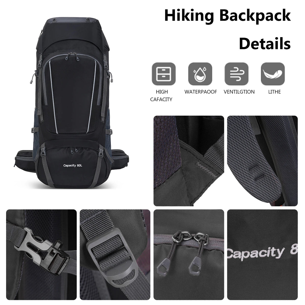 Backpack 80L - Grote wandelrugzak voor lange outdoor reizen