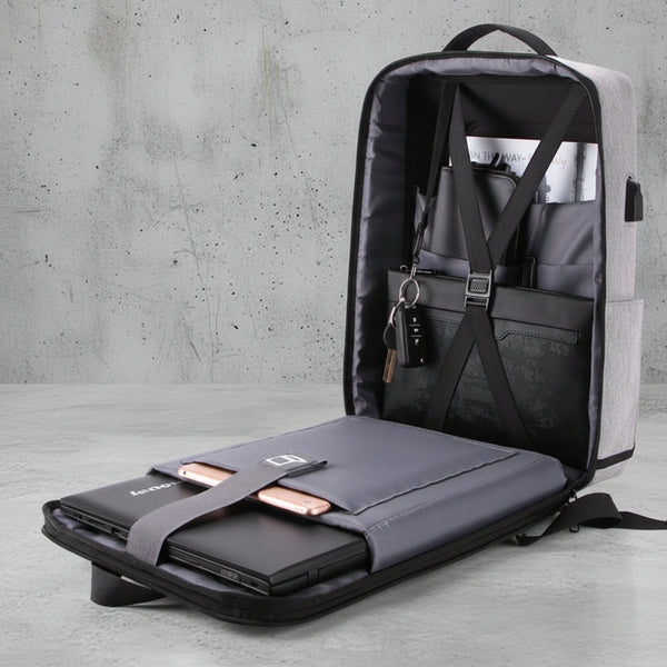 Anti-Diefstal Laptop Rugzak met USB Oplaadpoort - Harde Shell - Waterafstotend
