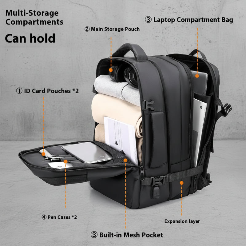 Uitbreidbare Travel Rugzak 50L met Grote Capaciteit