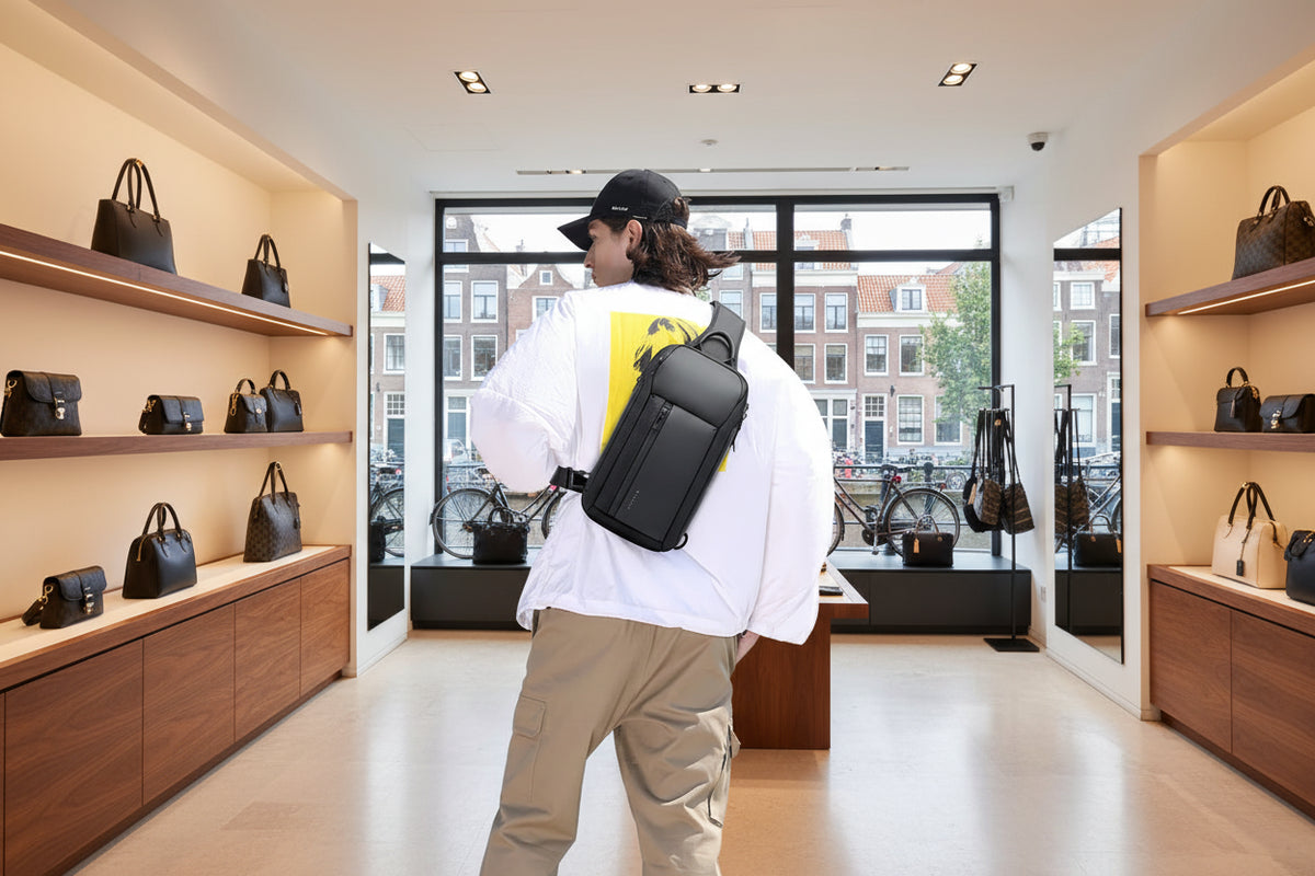 Anti Diefstal Rugzak Heren Compact Crossbody Laptop Tas