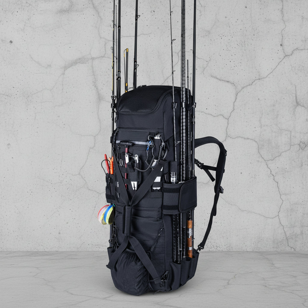 Visrugzak Outdoor Backpack met Koelvak - Hengelhouder