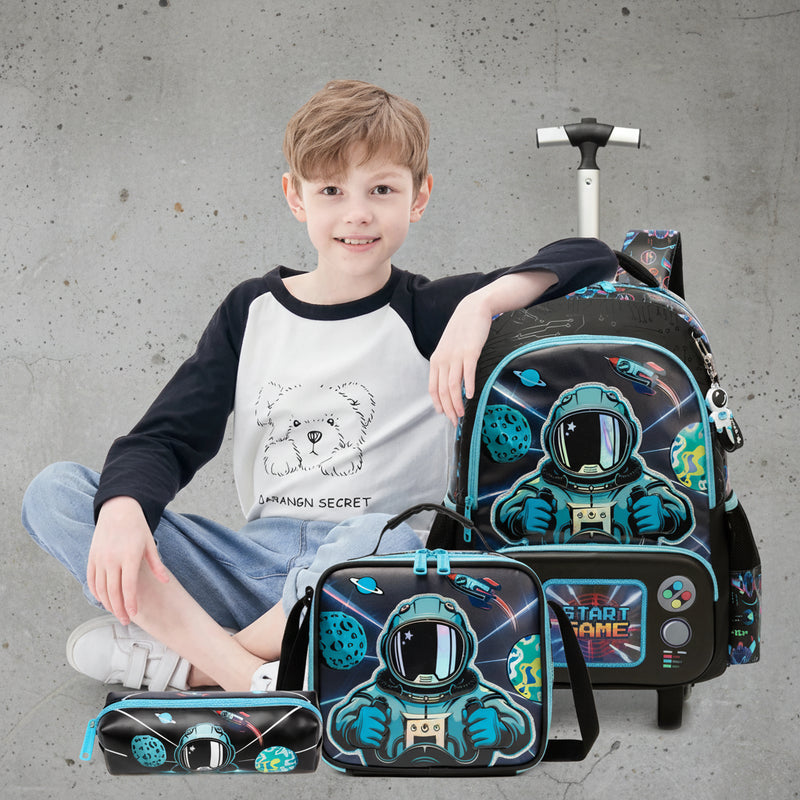 Kinder Trolley Rugzak Set met Wielen – Game Design