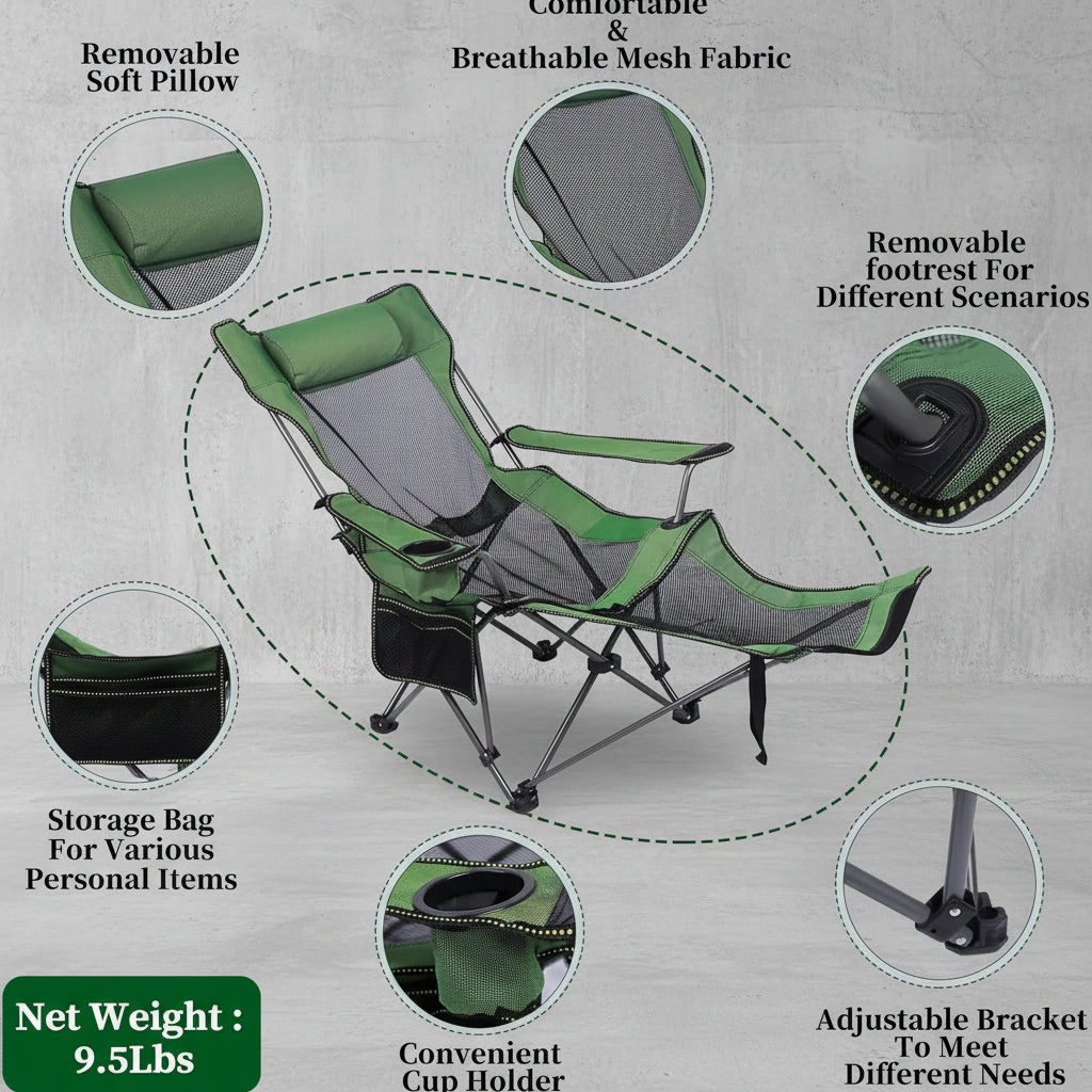 Lounge Stoel Outdoor - Opvouwbaar - Lichtgewicht