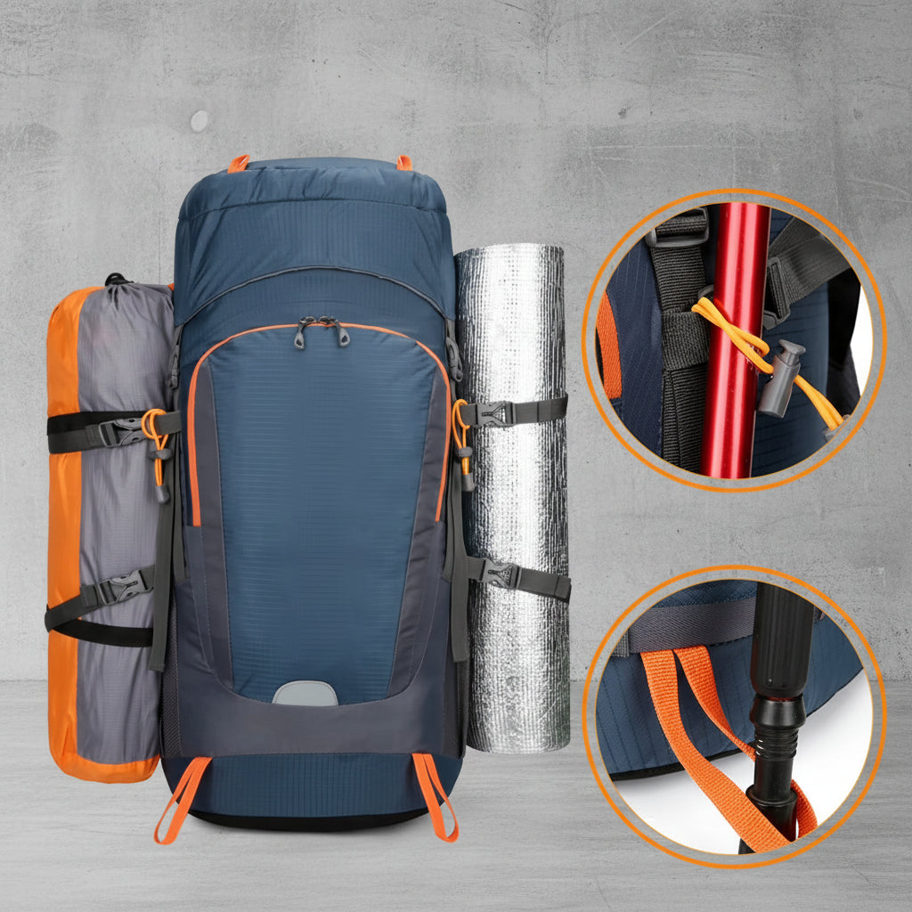 Backpack 65L Trekking Rugzak met Regenhoes