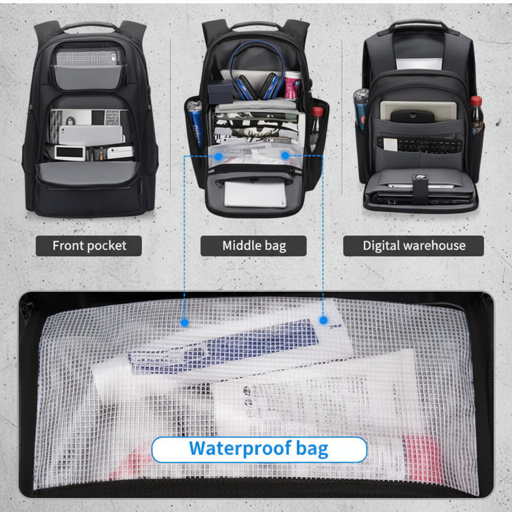 Uitbreidbare Laptop Rugzak 15.6inch Waterdicht