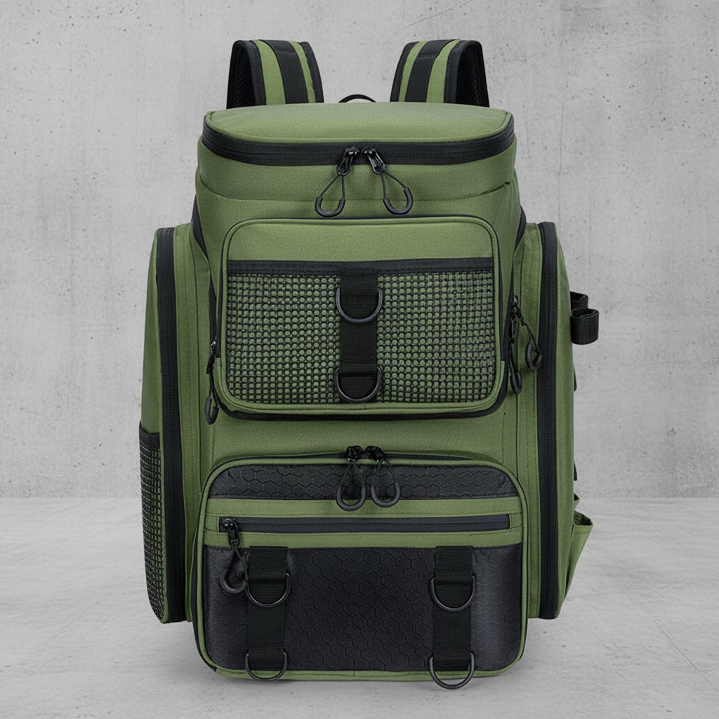 Tactische Visrugzak met Hengelhouders en 16 Vakken