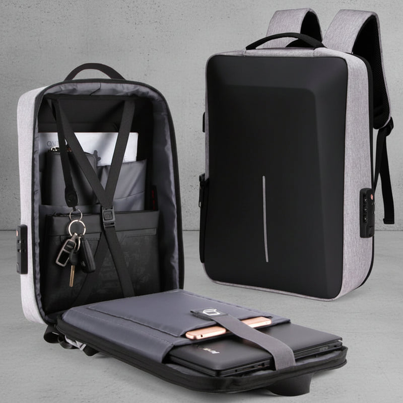 Anti-Diefstal Laptop Rugzak met USB Oplaadpoort - Harde Shell - Waterafstotend