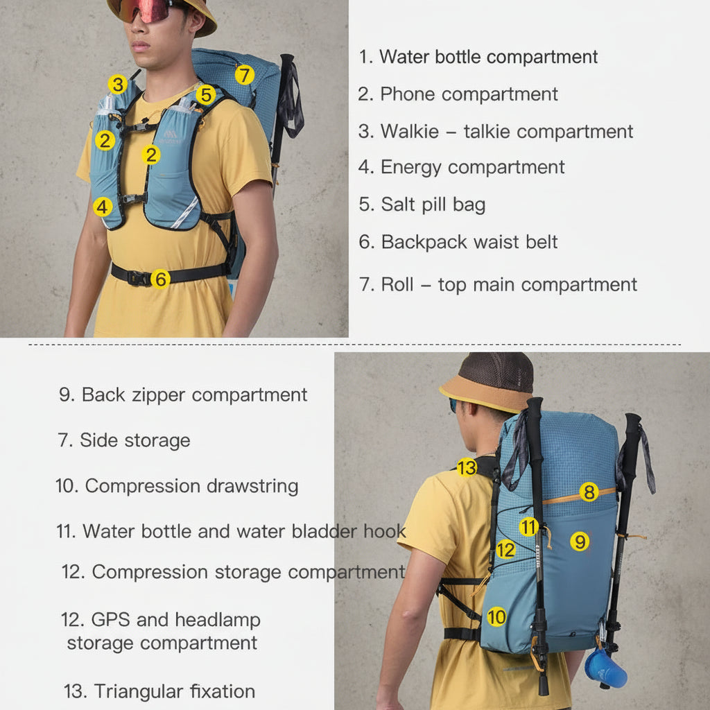 Trailrunning Rugzak 40L – Lichtgewicht & Ademend