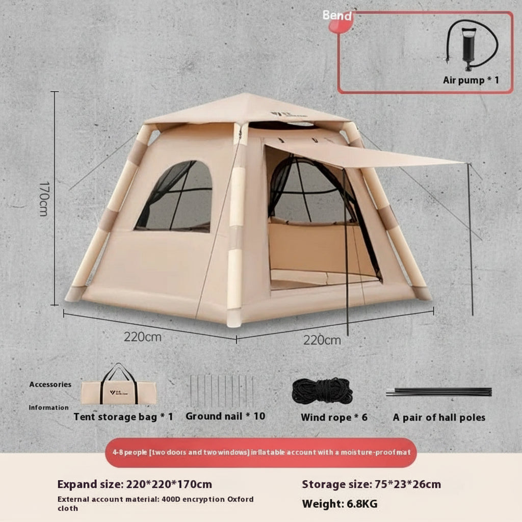 Camping Blow Up Tent - voor 4–5 Personen