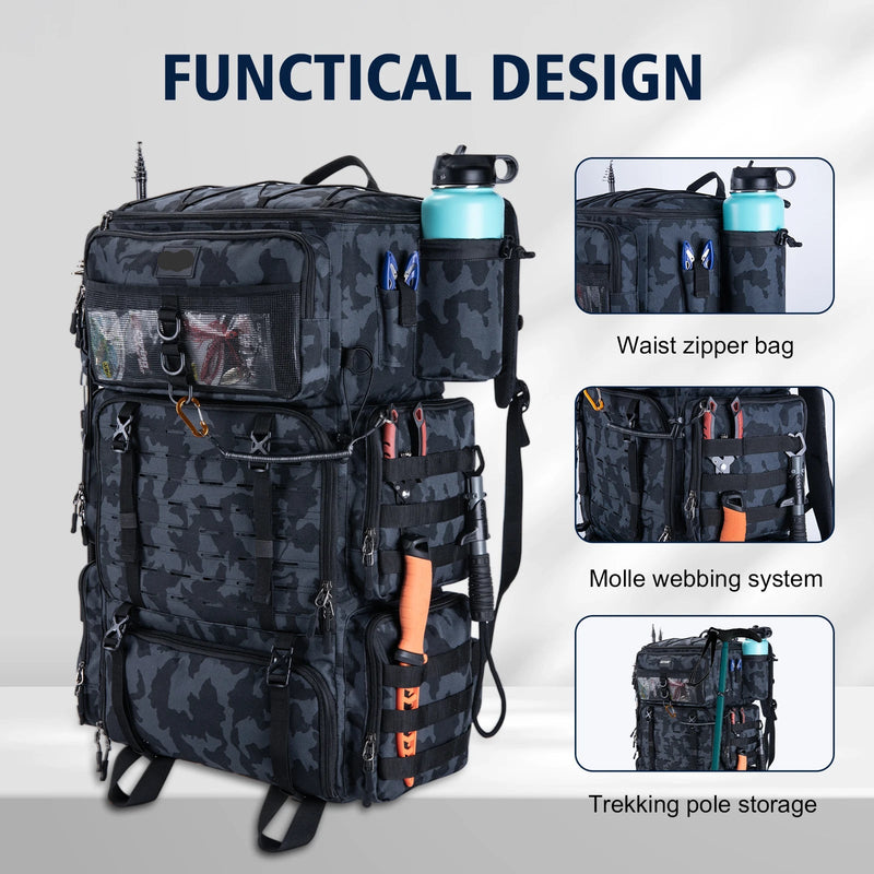 Fishing Backpack met Koelvak - Hengelhouders