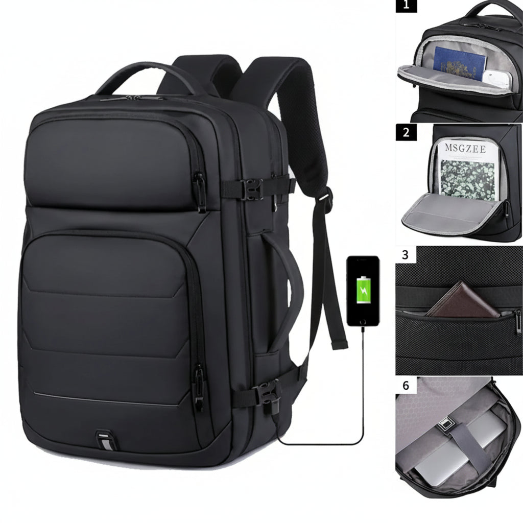 Laptop Backpack 36–55L met Slimme Vakindeling