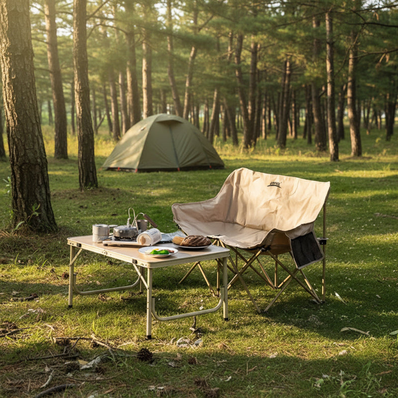 Dubbele Campingstoel 2 Personen - Opvouwbaar & Extra Breed