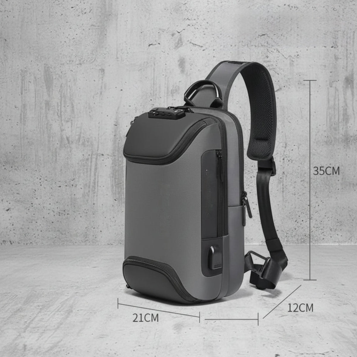 Crossbody Sport Rugzak met Anti-Diefstal Slot