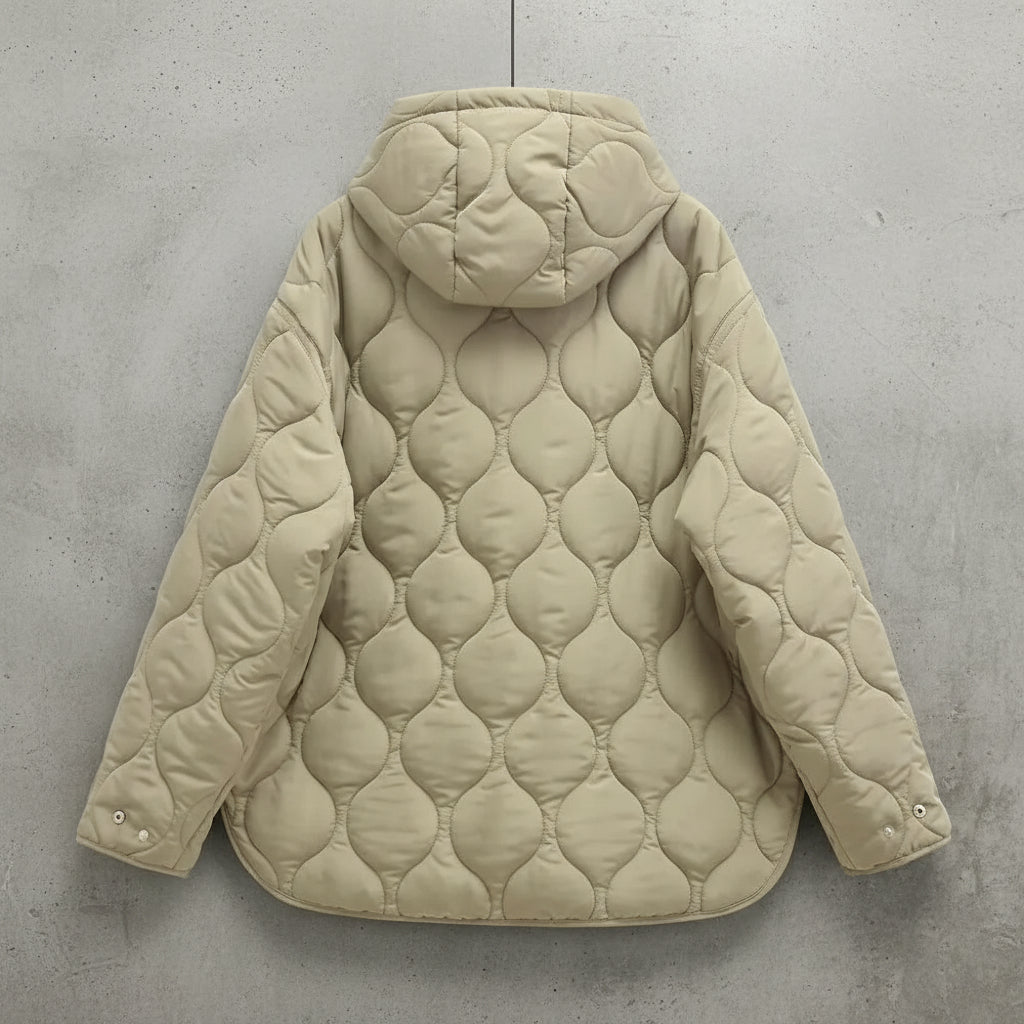 Dames Puffer Jas Gewatteerd Met Capuchon