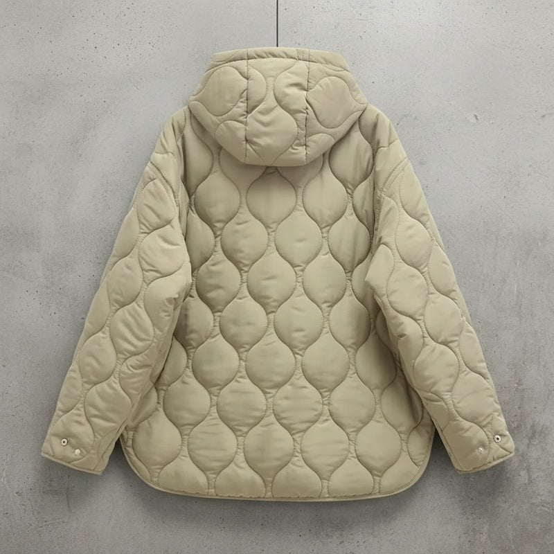 Dames Puffer Jas Gewatteerd Met Capuchon