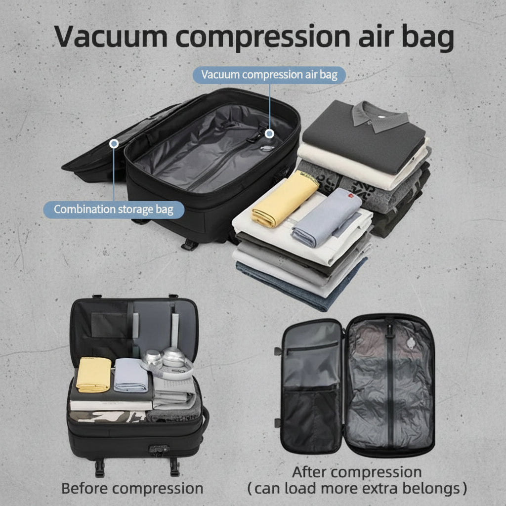 Vacuum Backpack 60L - Uitbreidbare Reisrugzak