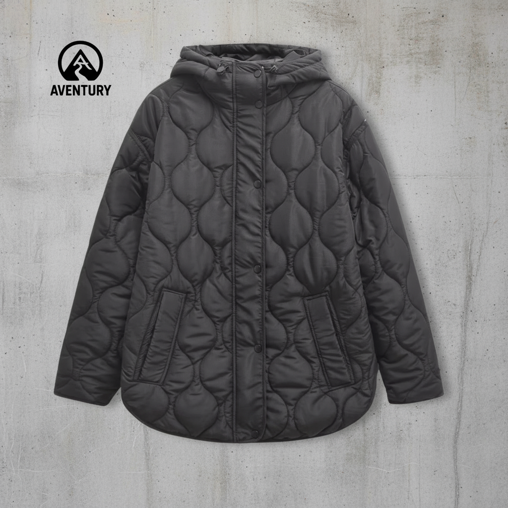 Dames Puffer Jas Gewatteerd Met Capuchon