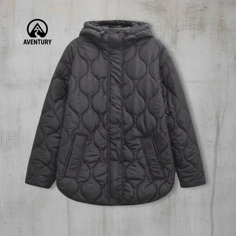 Dames Puffer Jas Gewatteerd Met Capuchon