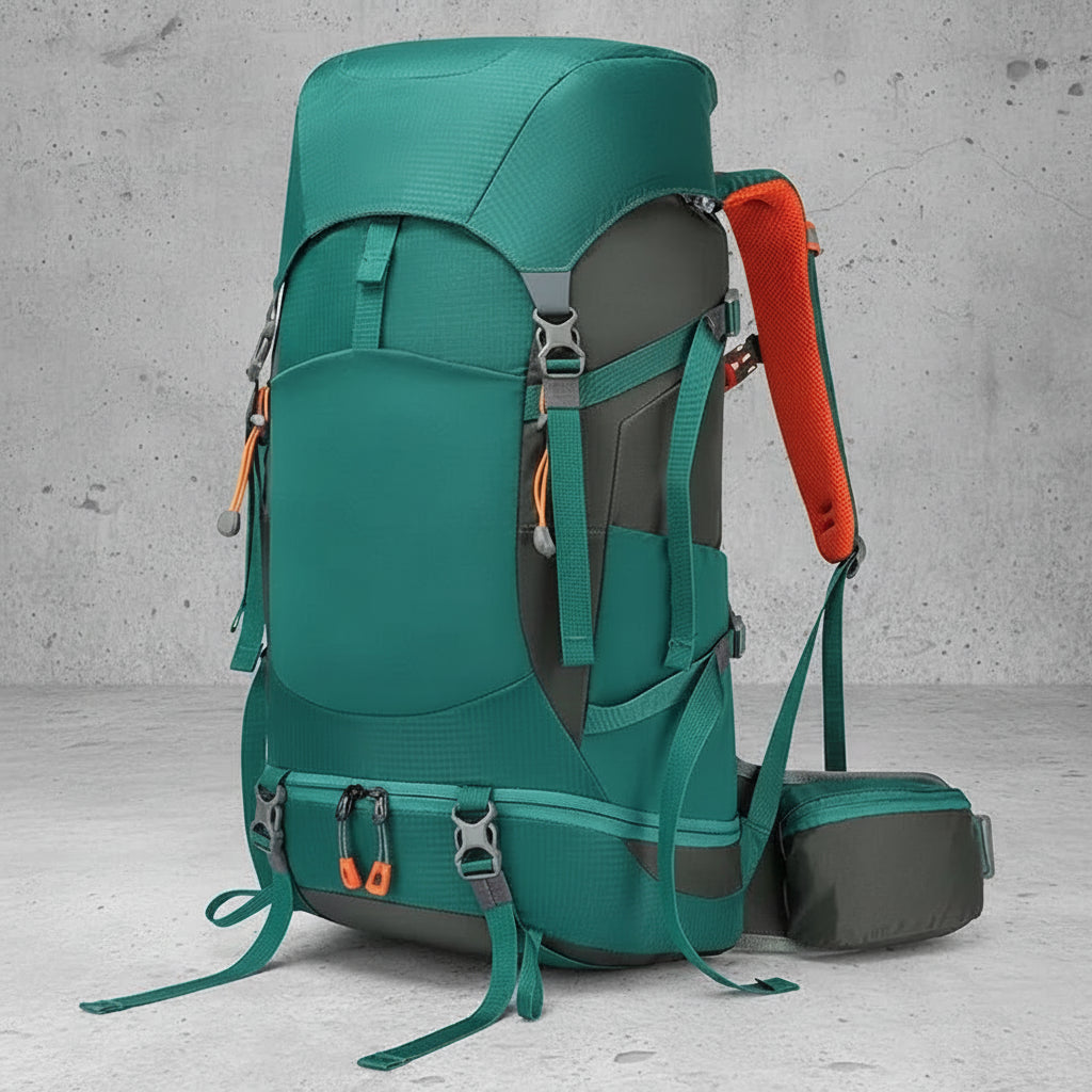 48L outdoor rugzak groen voor hiking, trekking en meerdaagse wandeltochten