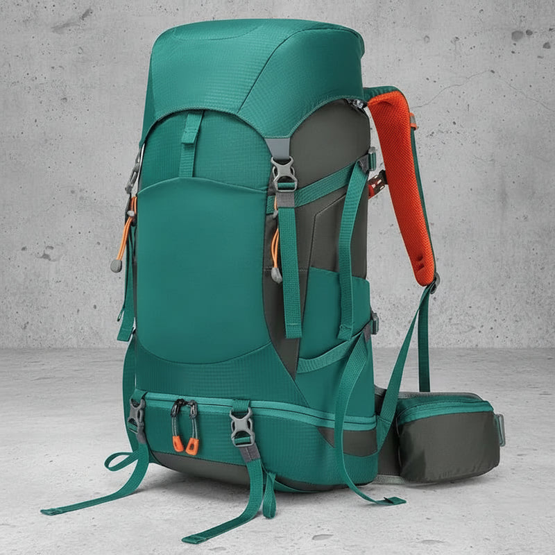 48L outdoor rugzak groen voor hiking, trekking en meerdaagse wandeltochten