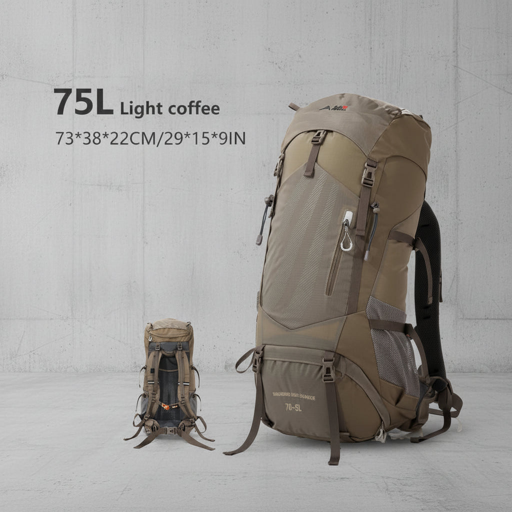Lichtgewicht Aventury 75L backpack voor backpacken, reizen en outdoor gebruik