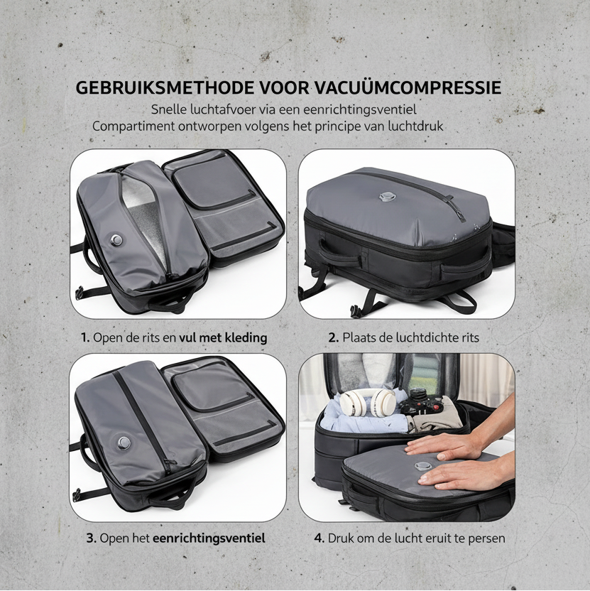 Vacuum Backpack met 15.6 Inch Laptopvak